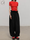 BASERANGE 25 Early Spring French Organic Cotton Hollow Heart Short Sleeve T-shirt BAS-TOHS-RB-SP25-MY RED